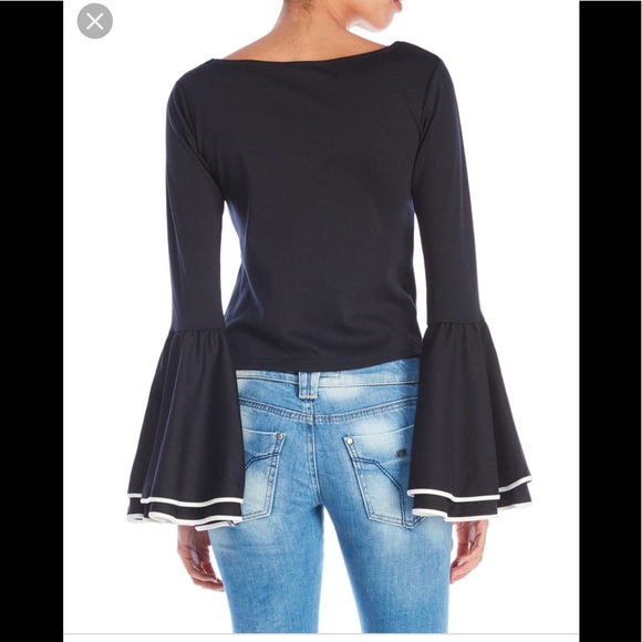 Sold🎈Ronny Kobo Bell sleeve black top S - Picture 2 of 3